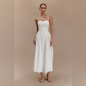Meshki Rebecca Cotton Midi Dress - White